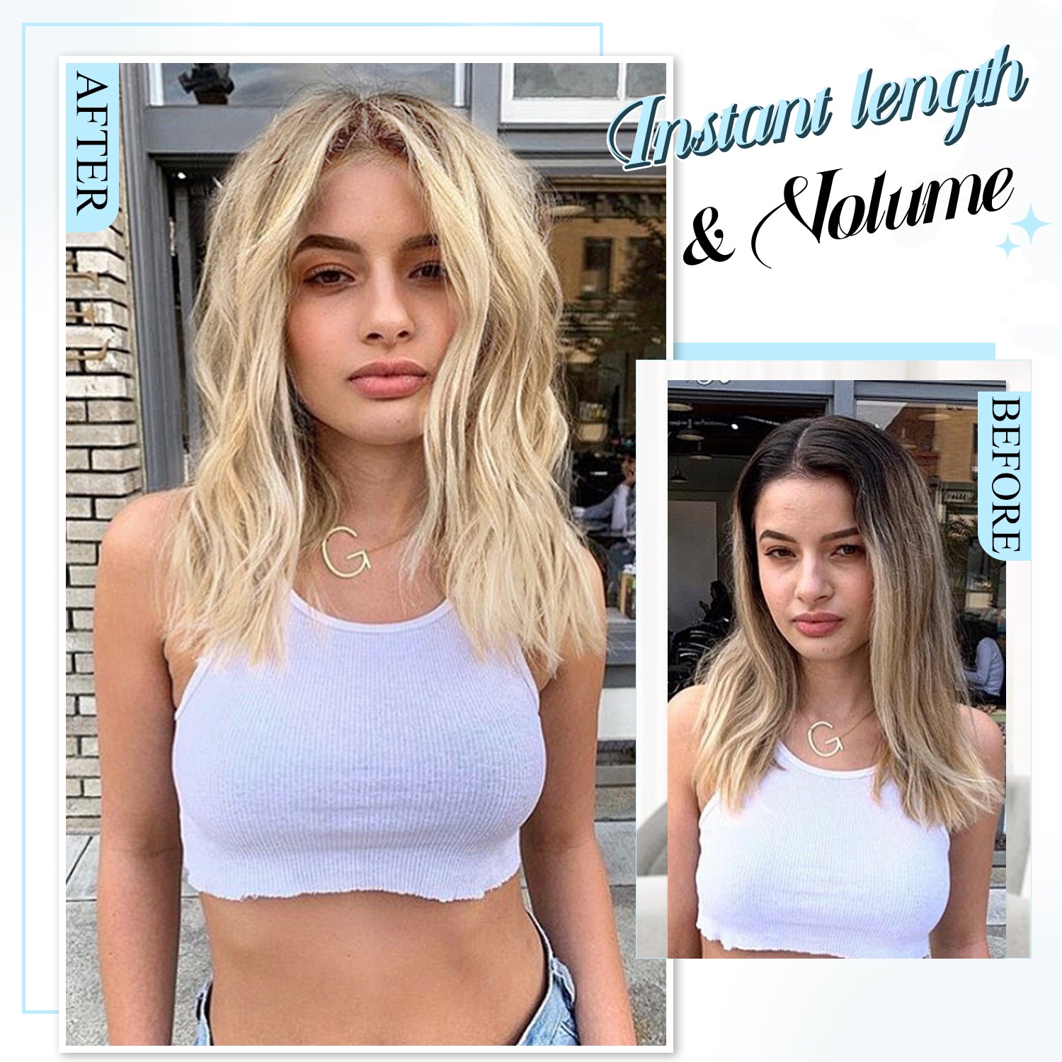 PANEWAY 14"Clip in Syntheic Hair Extensions Wavy 4PCS