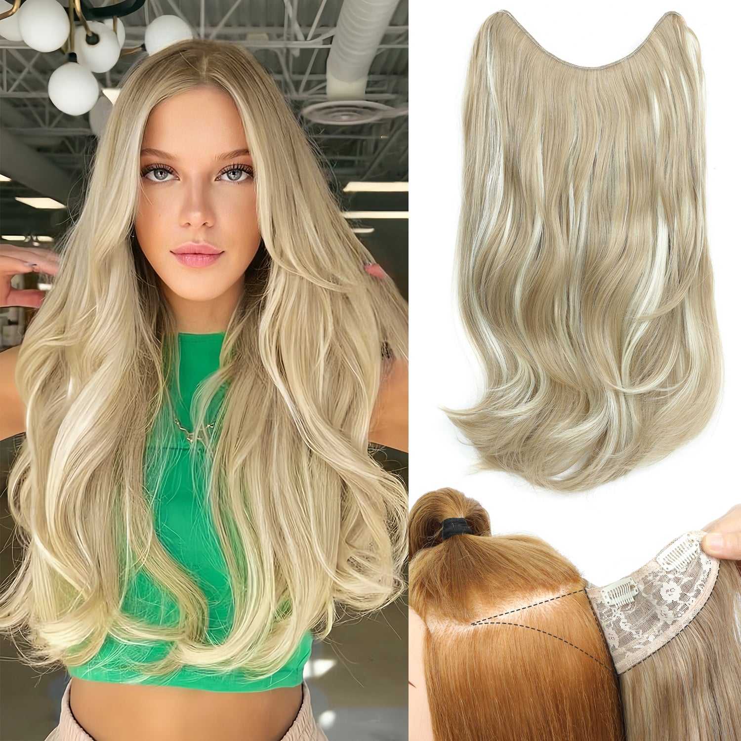 PANEWAY 20" Extensions Clip in Hair Extension V-Shaped  1PCS Thick