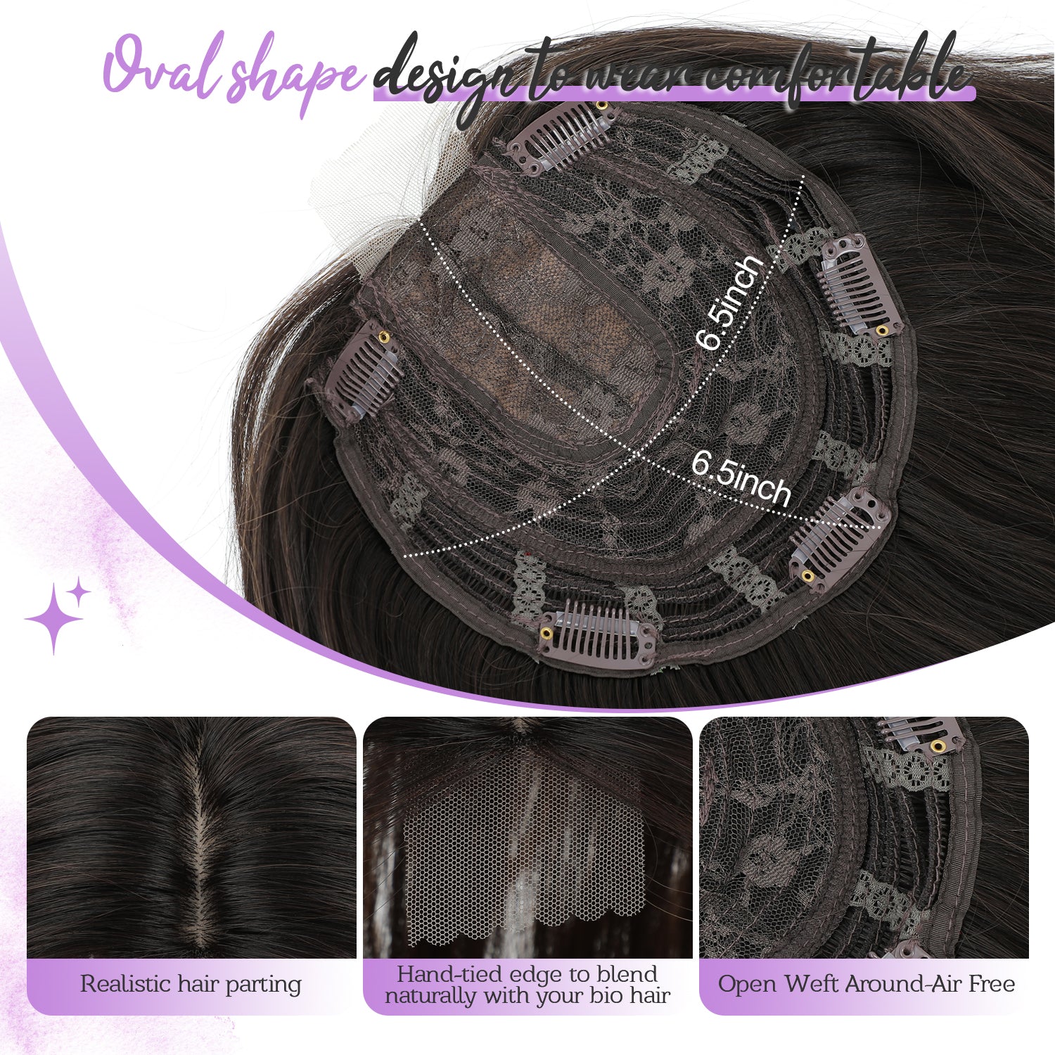 PANEWAY-18" Women's Synthetic Hairpiece with Natural Wavy Texture