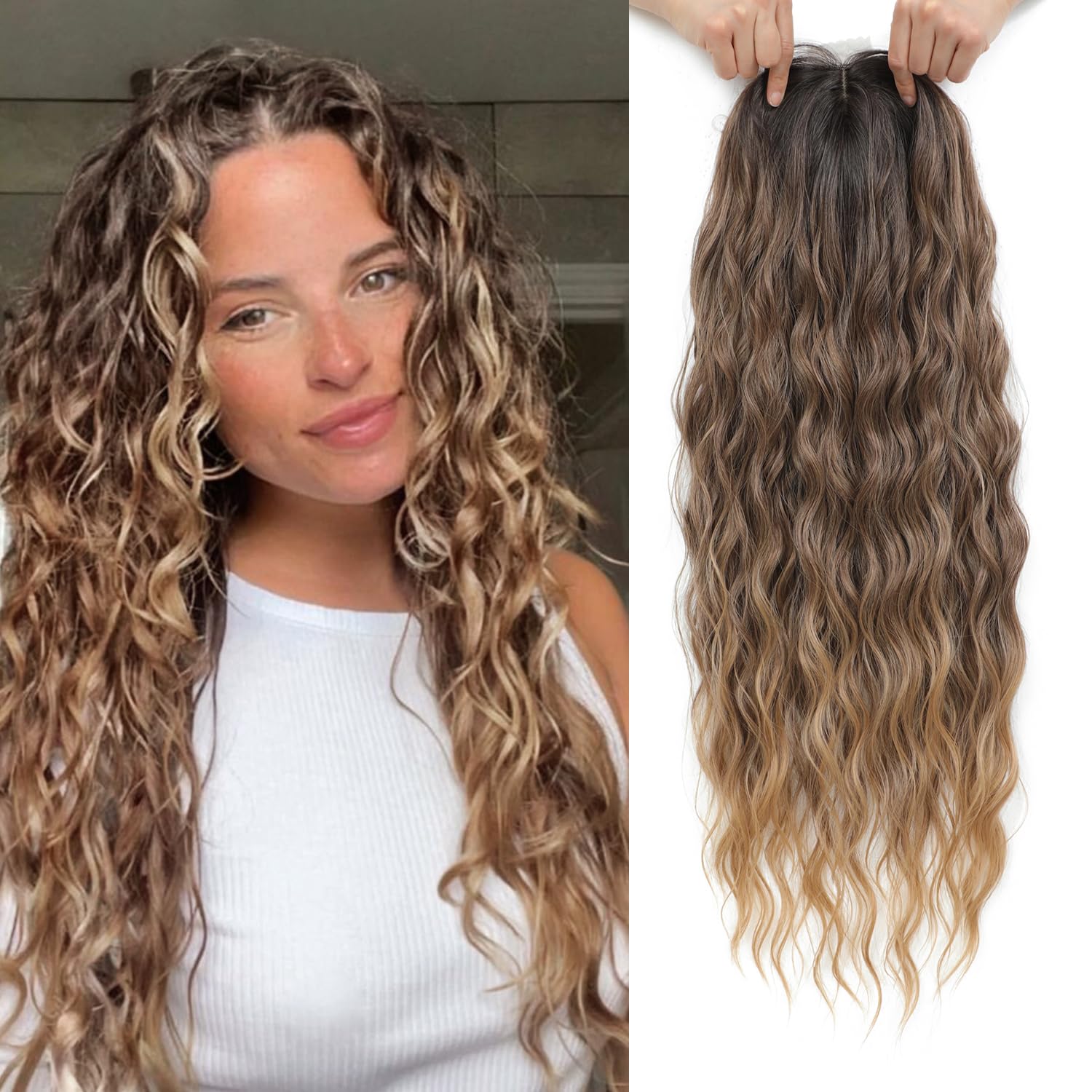 PANEWAY 26"Women's Synthetic Long Curly Hair Extensions, for Adding Volume