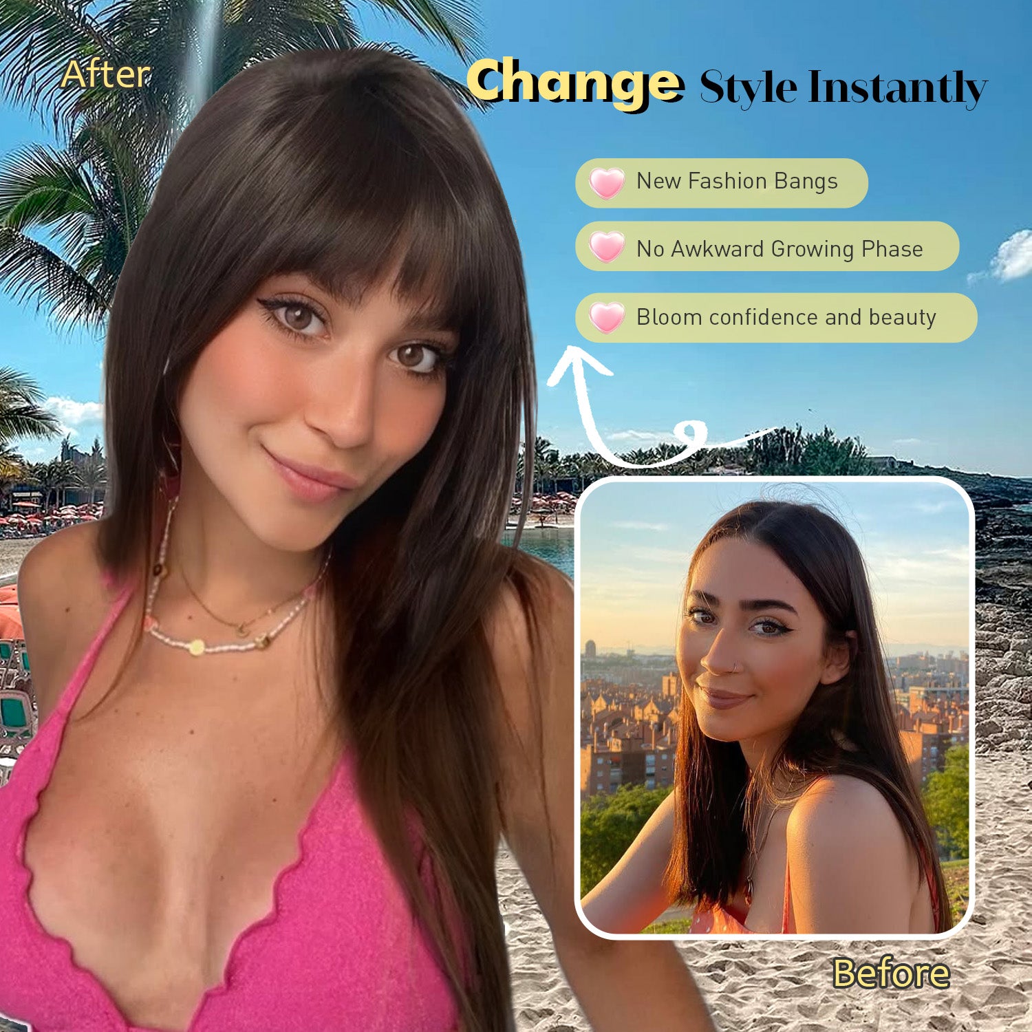 PANEWAY 18" Straight Curtain Bangs