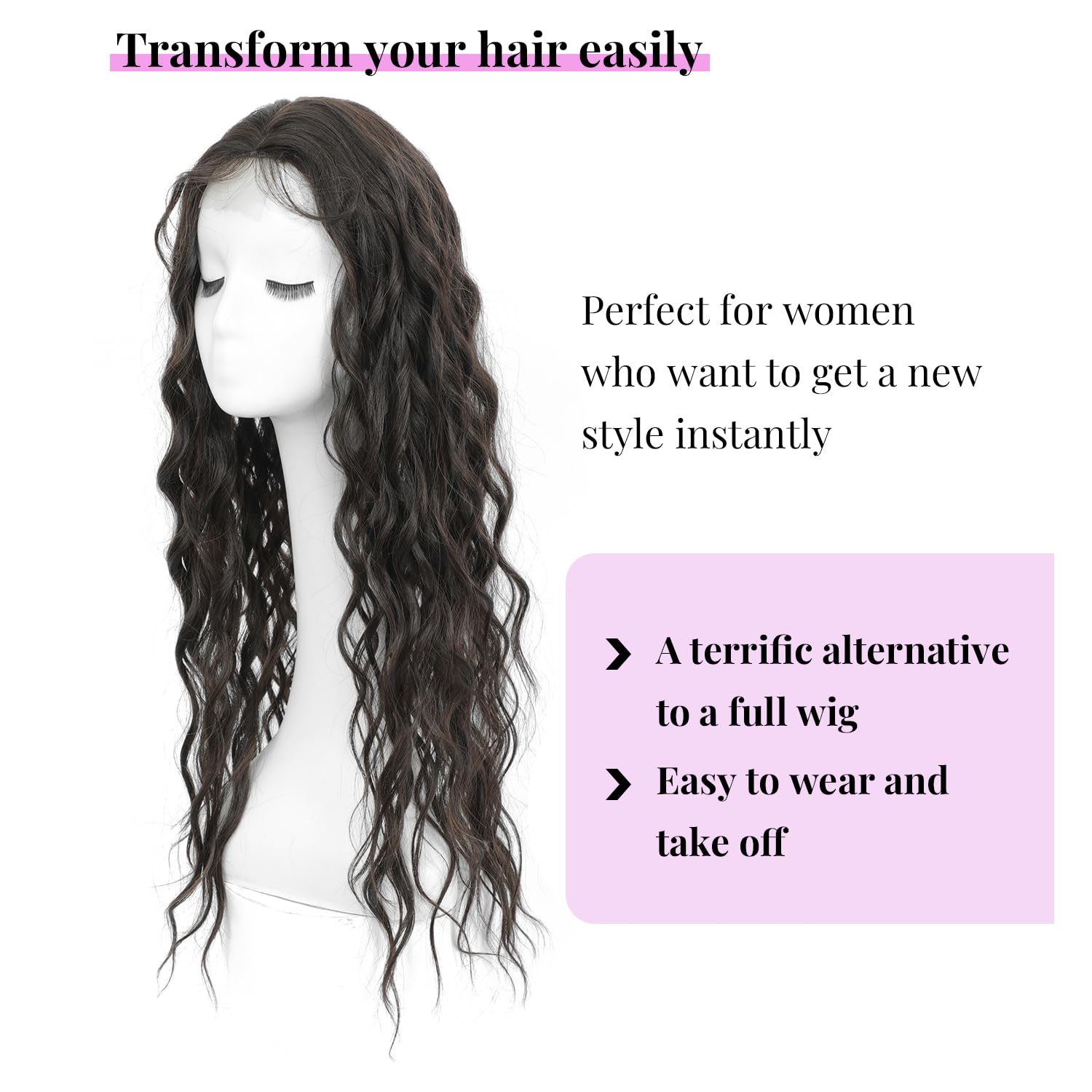 PANEWAY 26"Women's Synthetic Long Curly Hair Extensions, for Adding Volume