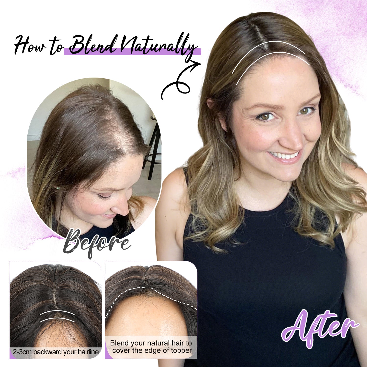 PANEWAY-18" Women's Synthetic Hairpiece with Natural Wavy Texture