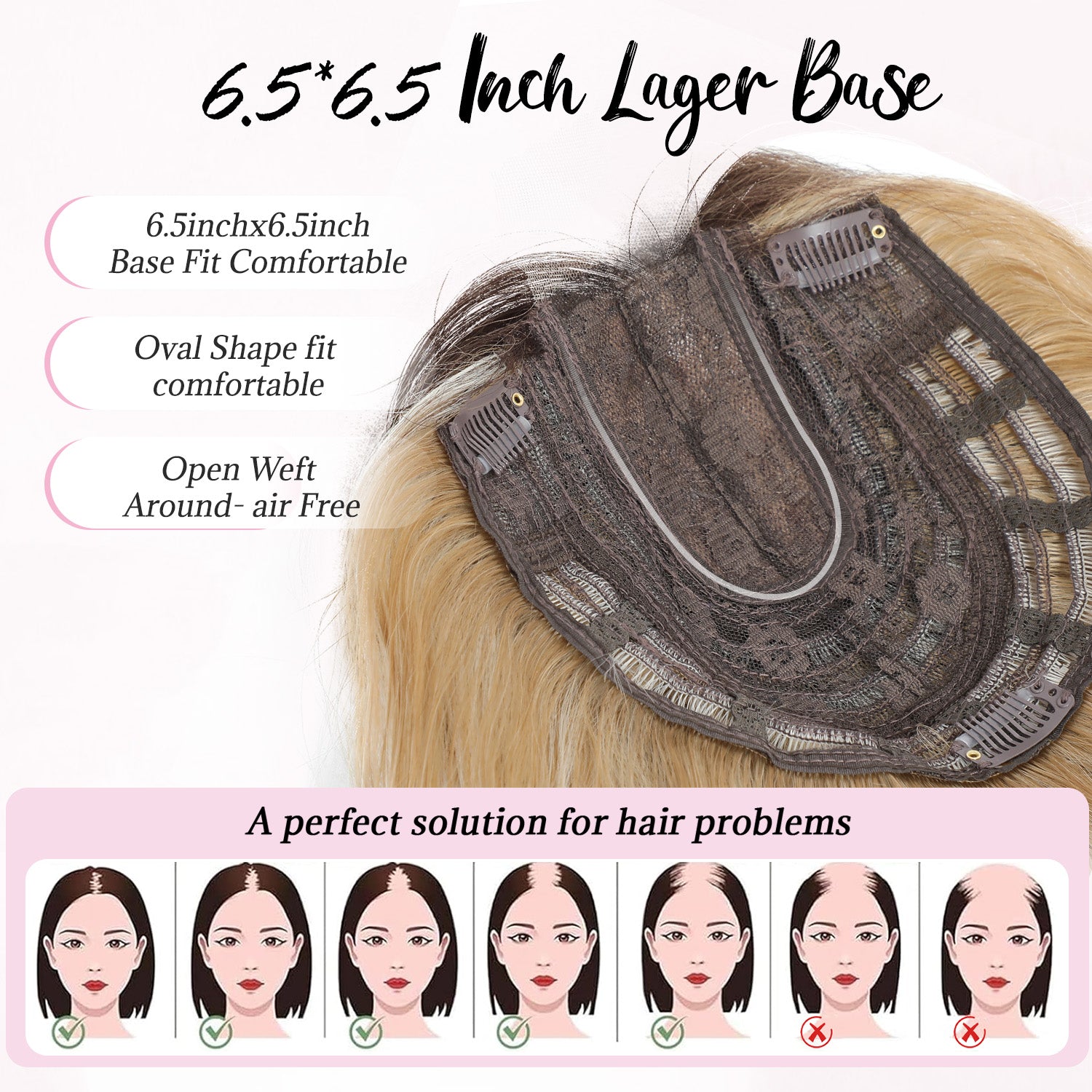 PANEWAY 16" Hair Topper Wavy Curls