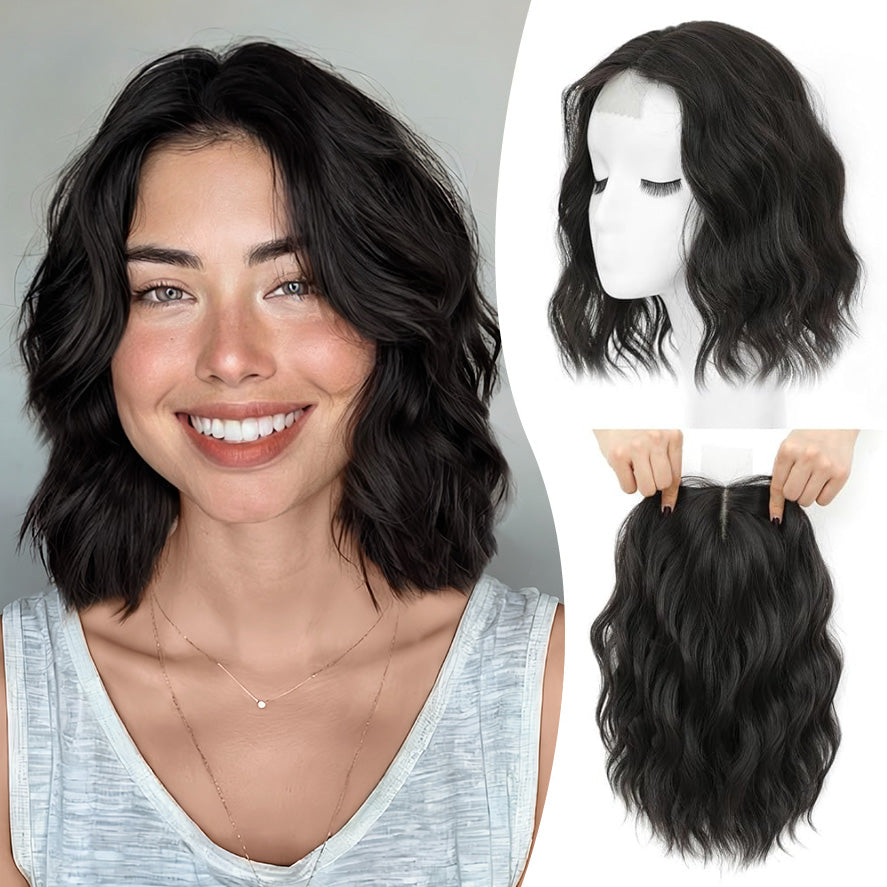 PANEWAY 10" Short Wavy Hair Topper for Women
