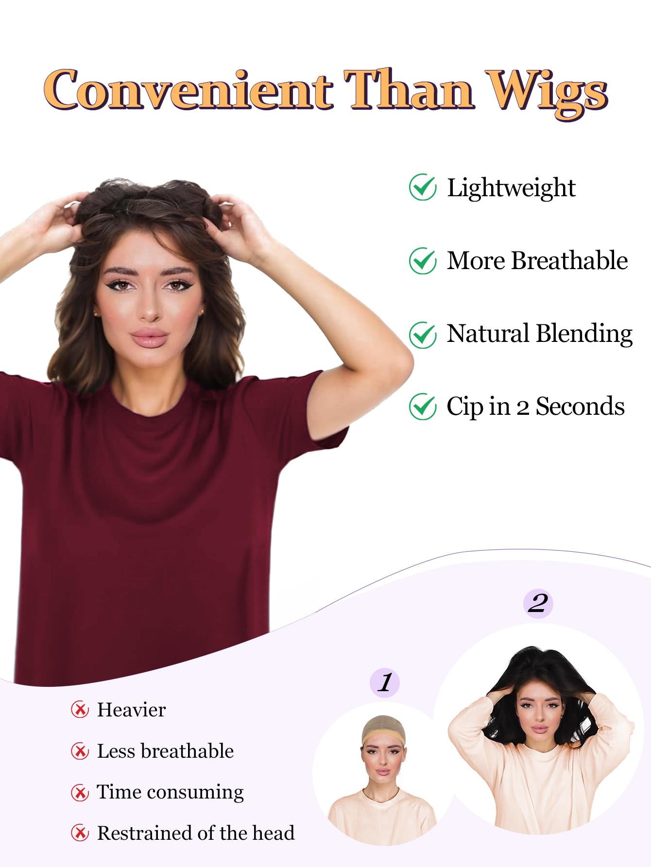 PANEWAY 20“ Hair Topper Wavy Curls