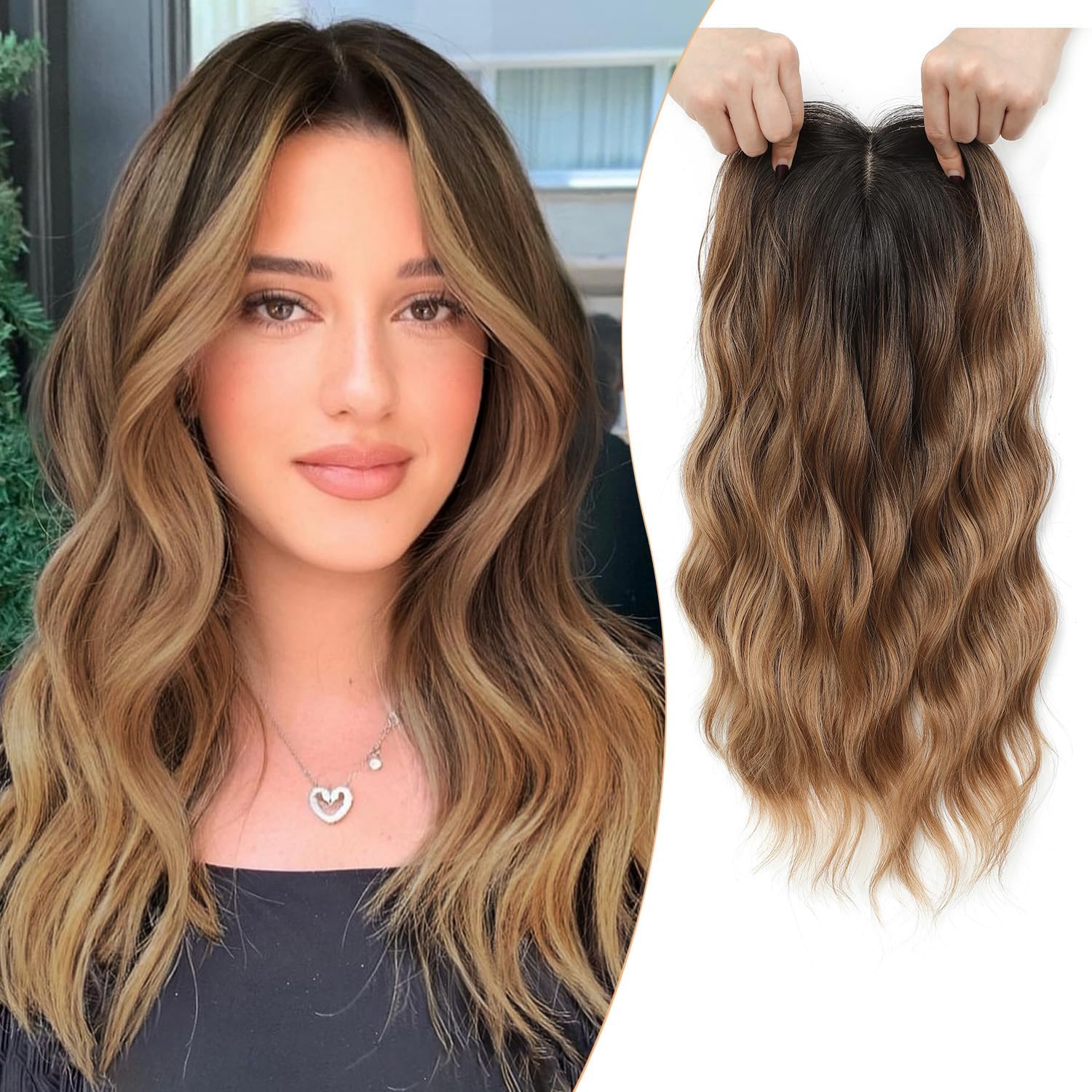 PANEWAY 16" Hair Topper Wavy Curls