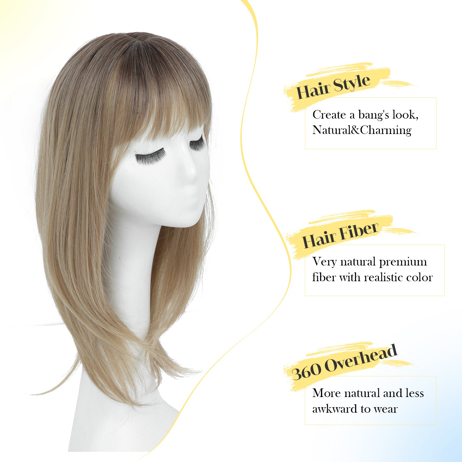 PANEWAY 18" Straight Curtain Bangs