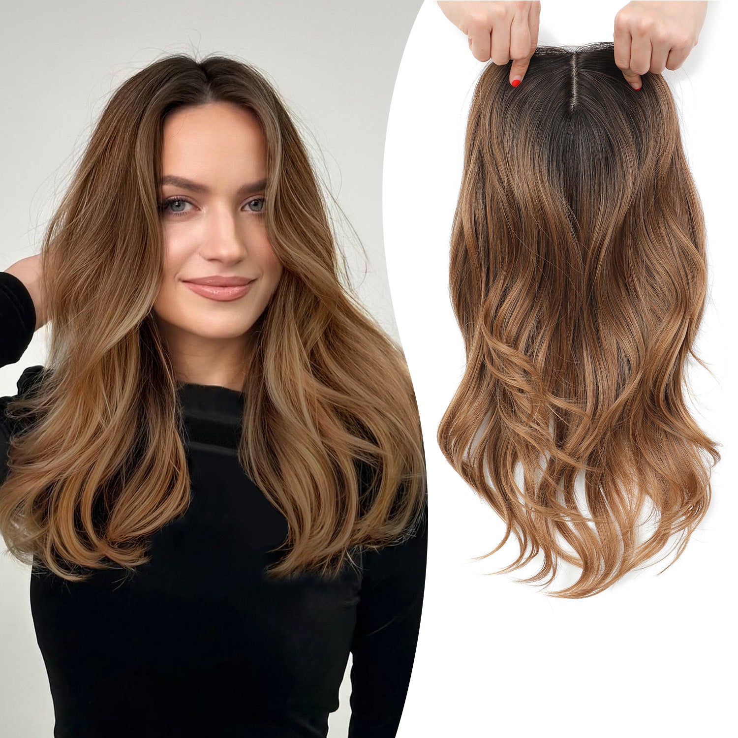 PANEWAY-18" Women's Synthetic Hairpiece with Natural Wavy Texture