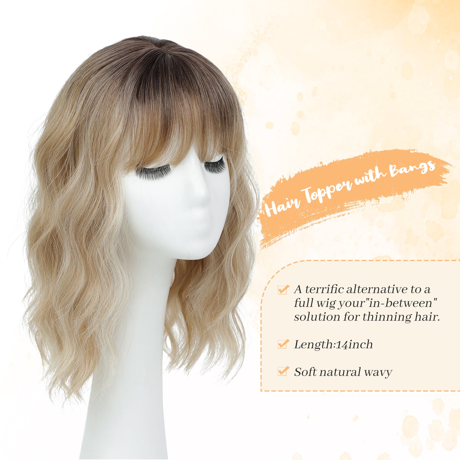 PANEWAY 14" Women's Straight Bangs Hairpiece - Short Curly Style