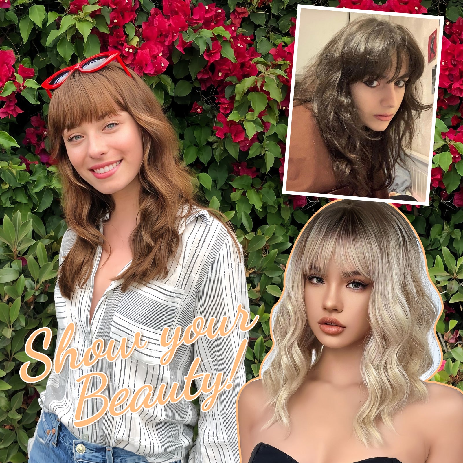 PANEWAY 14" Women's Straight Bangs Hairpiece - Short Curly Style